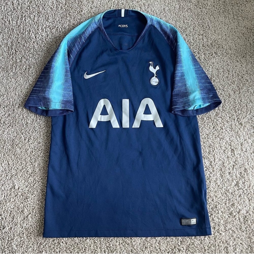 Tottenham Hotspurs Nike Blue Dri Fit Soccer Swoosh Jersey Shirt